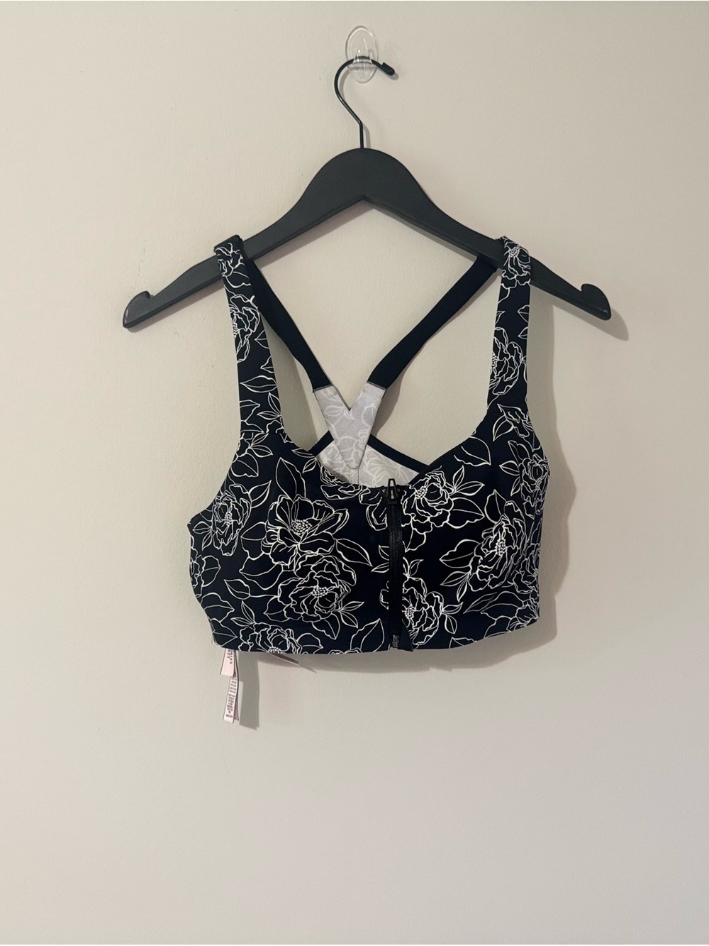 Victoria's Secret Black and White Floral Sports Bra